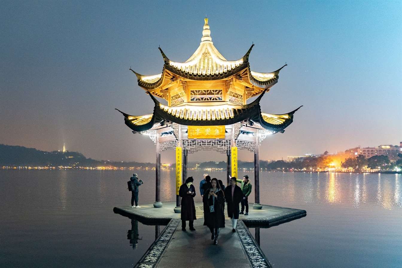 a lake in Hangzhou